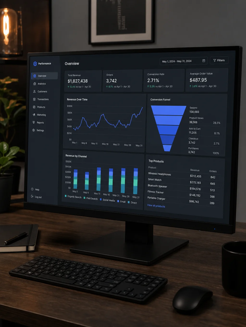 Digital dashboard showing real-time API connectivity